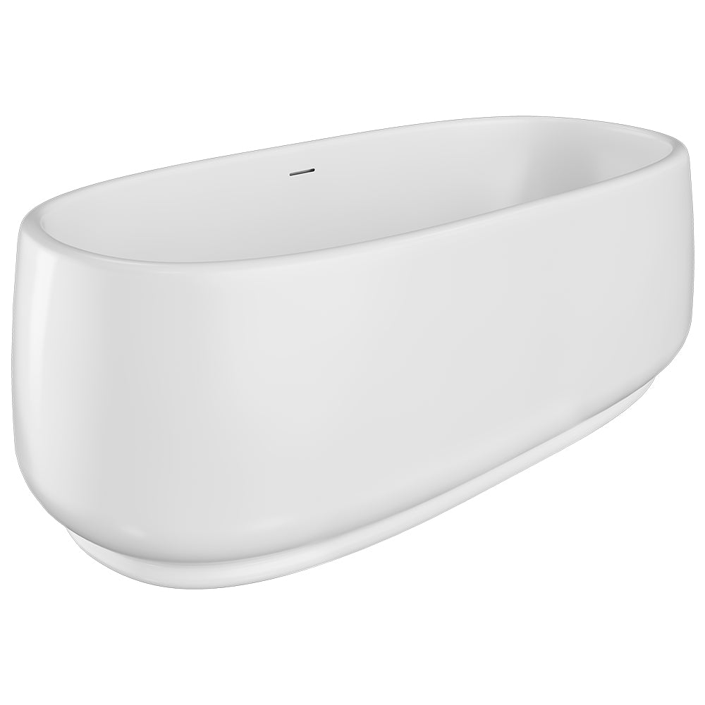 Fienza Eden Freestanding Acrylic Bath 1750mm Gloss White with overflow