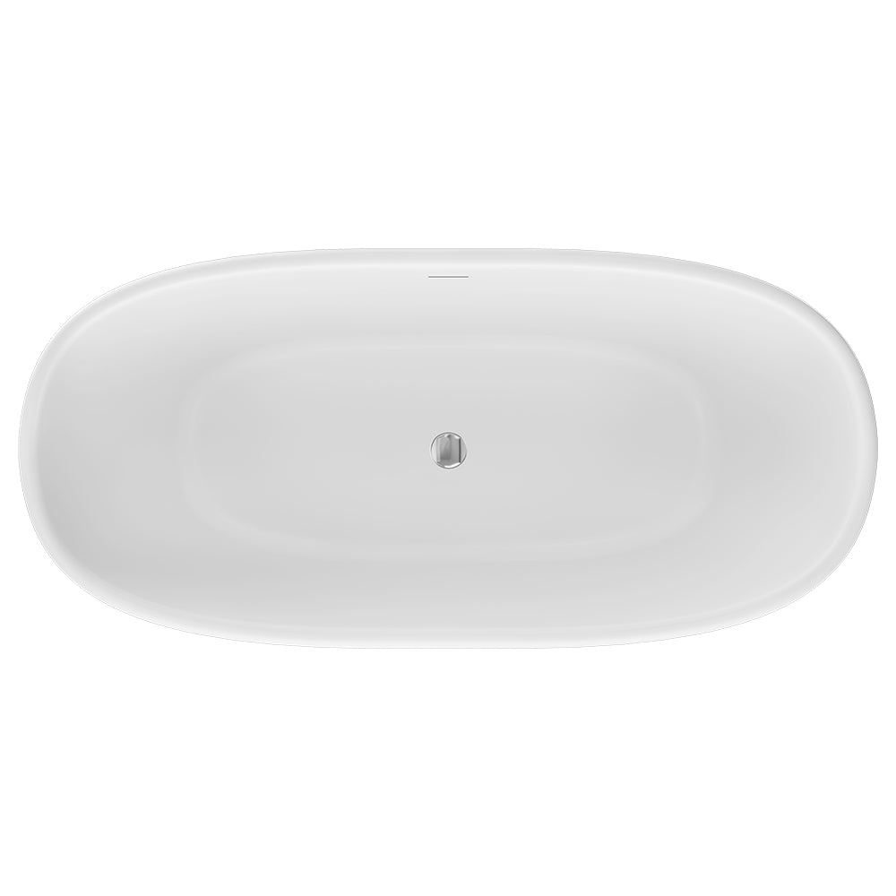 Fienza Eden Freestanding Acrylic Bath 1750mm Gloss White with overflow