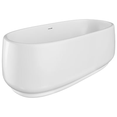 Fienza Eden Freestanding Acrylic Bath 1750mm Gloss White with overflow