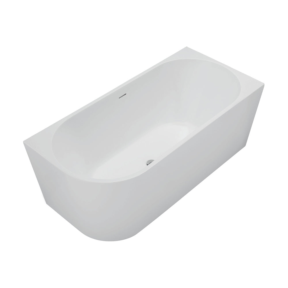 Fienza Isabella Left-Hand Acrylic Corner Bath with Overflow Matte White 1500mm