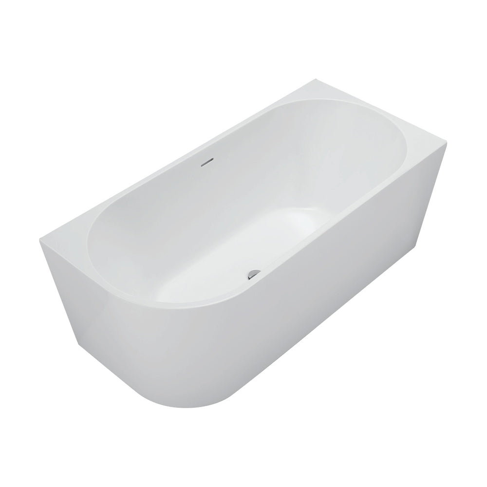 Fienza Isabella Left-Hand Acrylic Corner Bath with Overflow Gloss White 1500mm