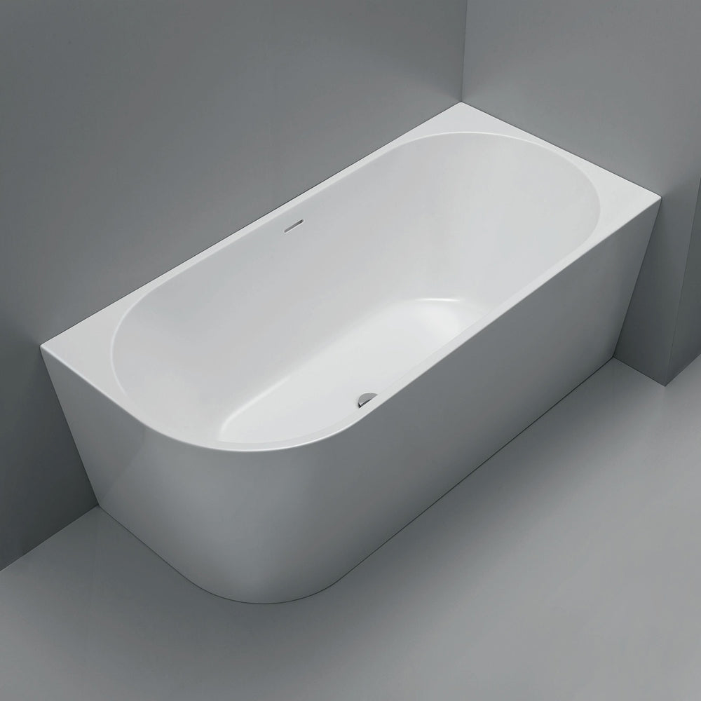 Fienza Isabella Left-Hand Acrylic Corner Bath with Overflow Gloss White 1500mm