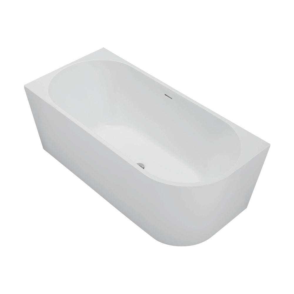 Fienza Isabella Right-Hand Acrylic Corner Bath with Overflow Matte White 1500mm