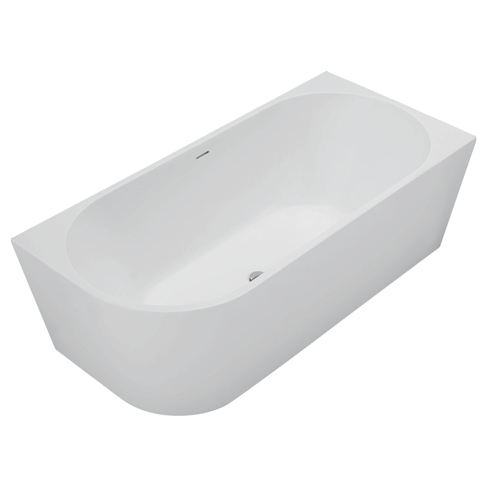 Fienza Isabella Left-Hand Acrylic Corner Bath with Overflow Matte White 1700mm