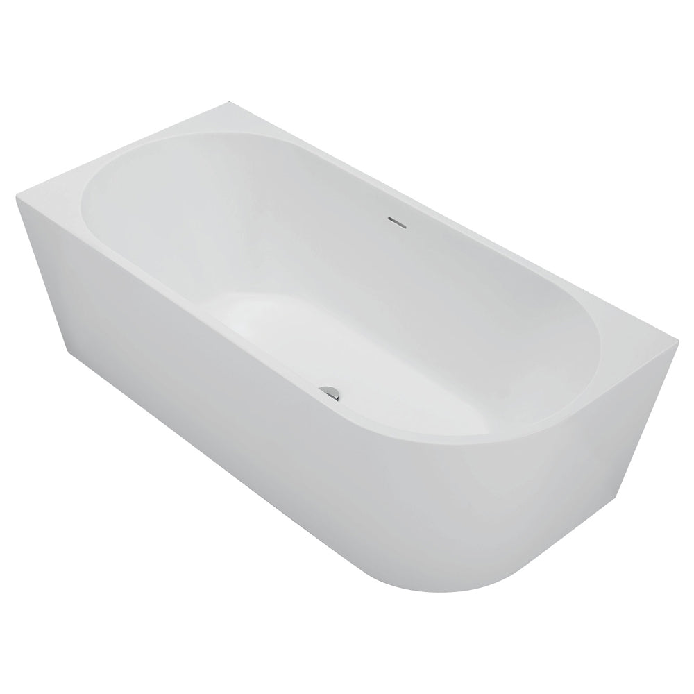 Fienza Isabella Right-Hand Acrylic Corner Bath with Overflow Matte White 1700mm