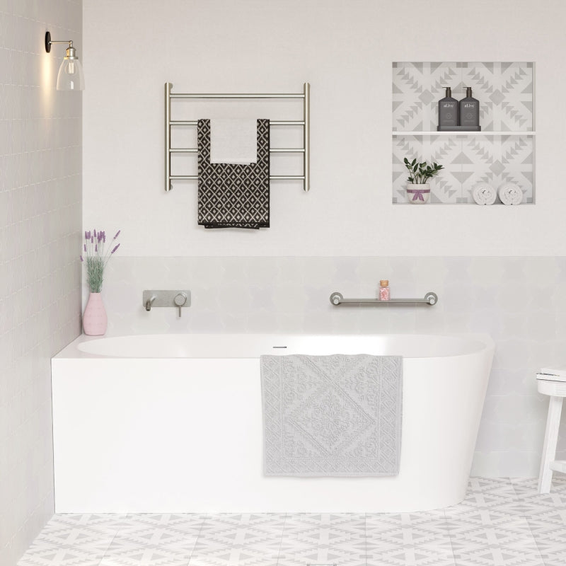 Fienza Isabella Right-Hand Acrylic Corner Bath with Overflow Gloss White 1700mm