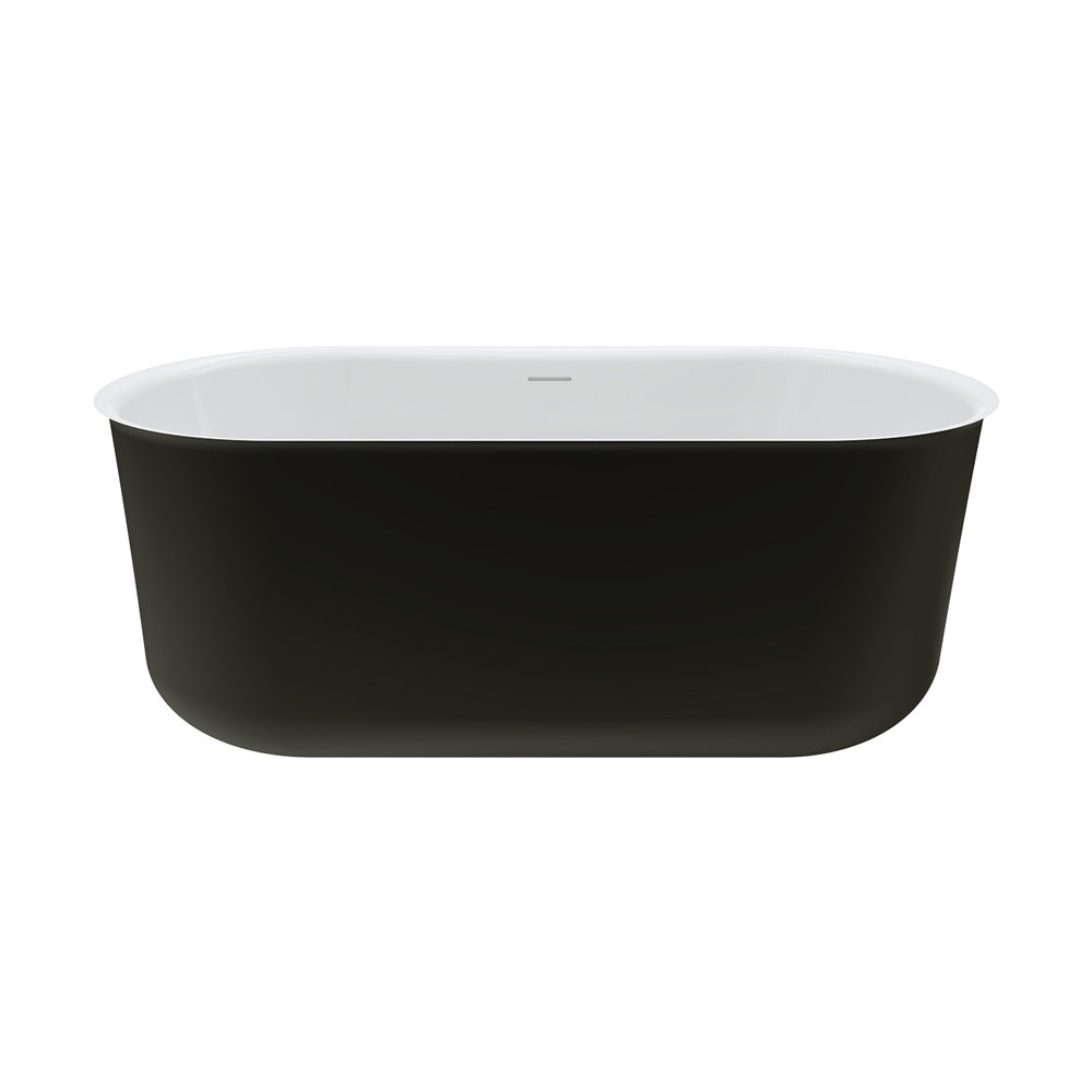 Fienza Windsor Freestanding Acrylic Bath with Overflow 1500mm Matte Black