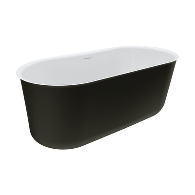 Fienza Windsor Freestanding Acrylic Bath with Overflow 1500mm Matte Black