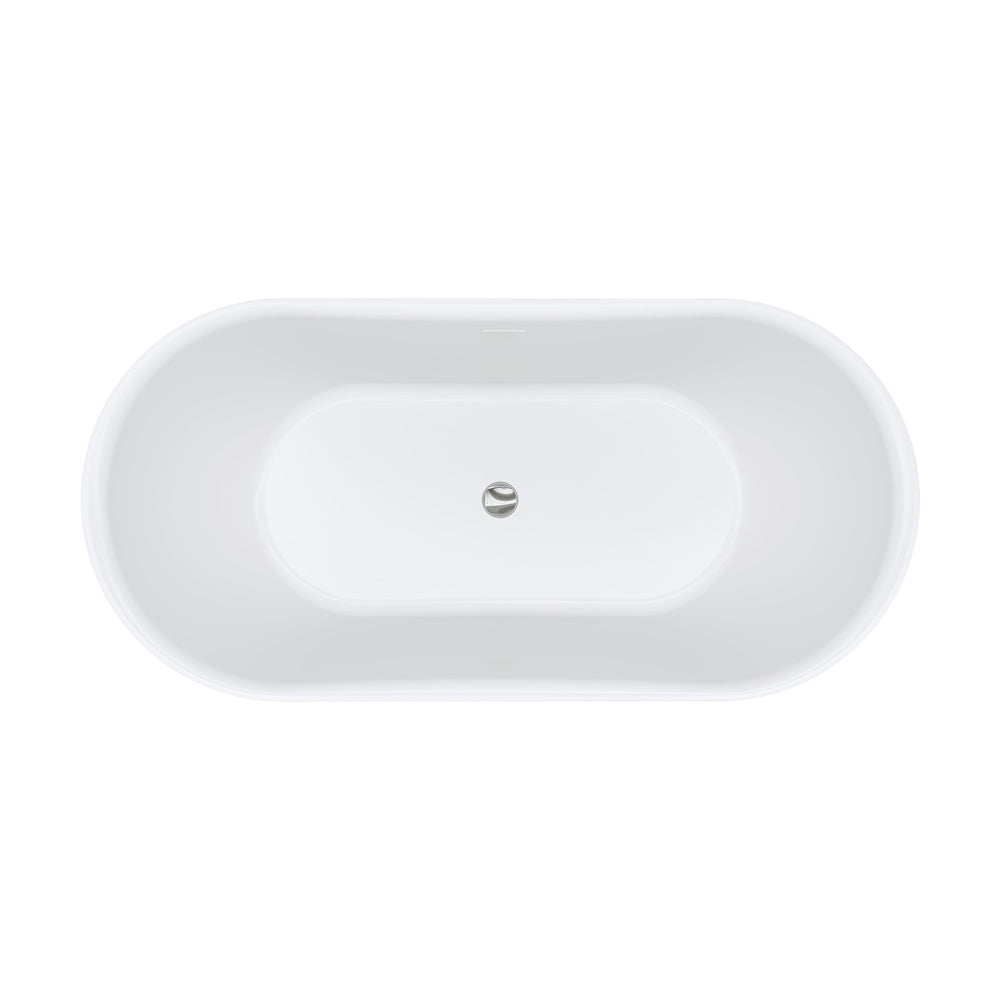 Fienza Windsor Freestanding Acrylic Bath with Overflow 1500mm Matte Black