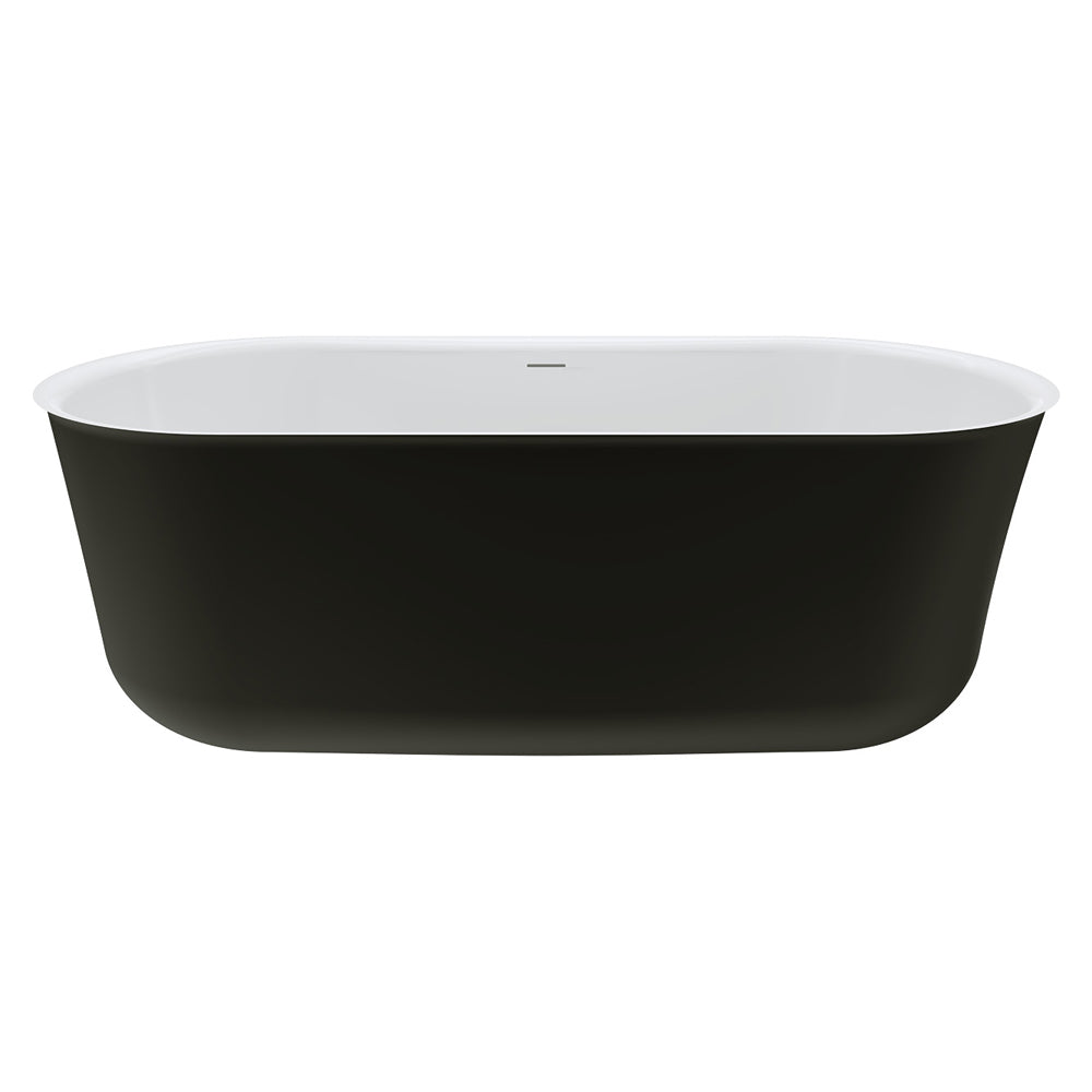 Windsor 1700 Freestanding Acrylic Bath, Matte Black with Overflow