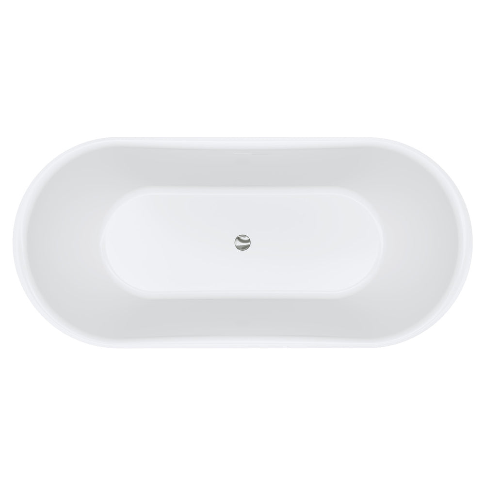 Windsor 1700 Freestanding Acrylic Bath, Matte Black with Overflow