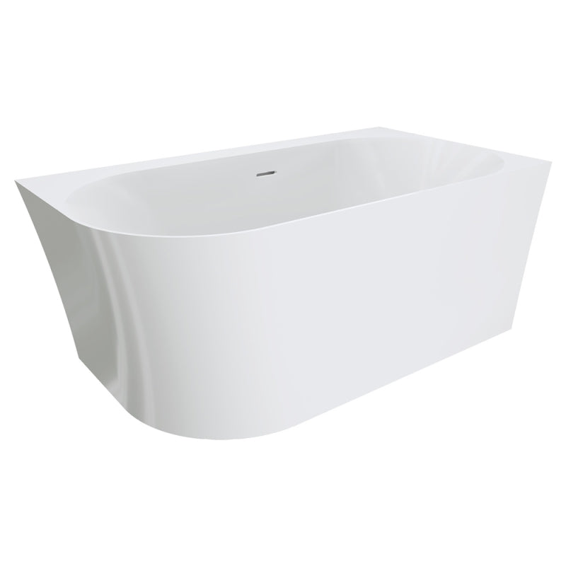 Fienza Chloe Left-Hand Acrylic Corner Bath with Overflow 1400mm Gloss White