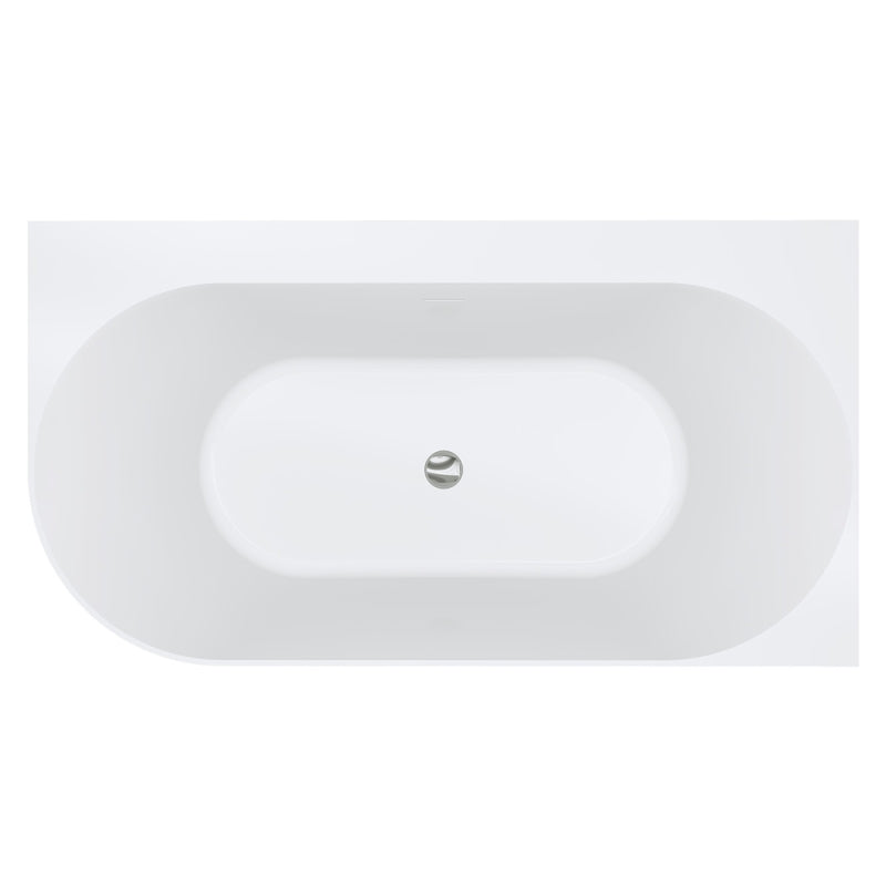 Fienza Chloe Left-Hand Acrylic Corner Bath with Overflow 1400mm Gloss White
