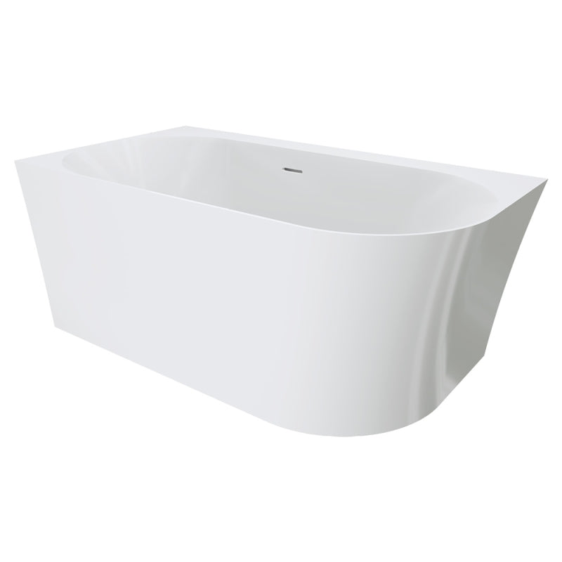 Fienza Chloe Right -Hand Acrylic Corner Bath with Overflow 1400mm Gloss White