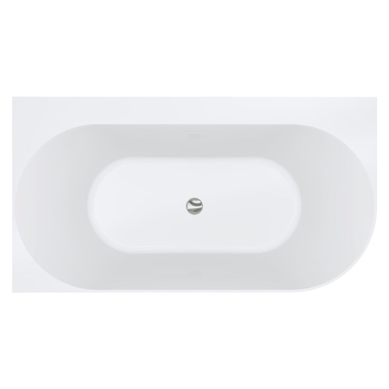 Fienza Chloe Right -Hand Acrylic Corner Bath with Overflow 1400mm Gloss White