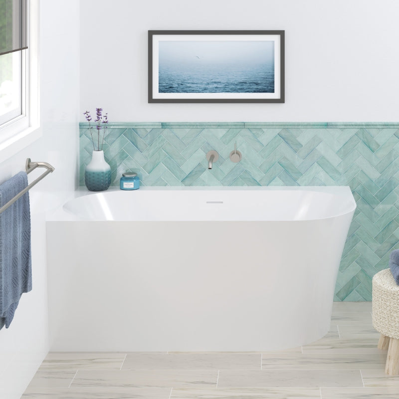 Fienza Chloe Right -Hand Acrylic Corner Bath with Overflow 1400mm Gloss White