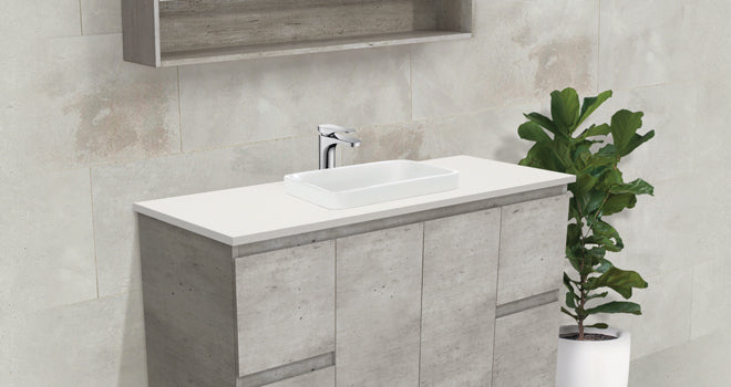Fienza Edge Industrial Wall Hung Vanity Cabinet lifestyle