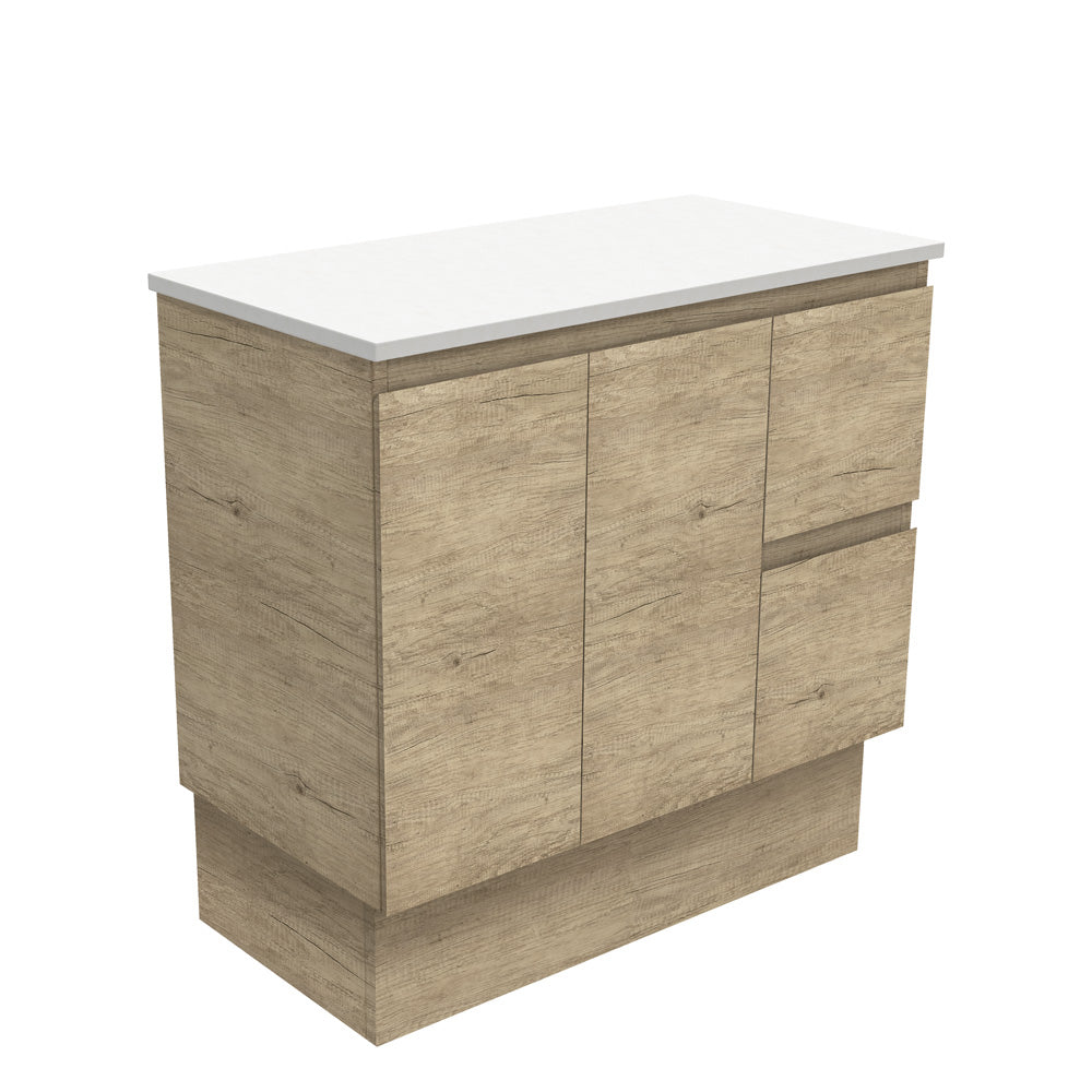 Fienza Edge Scandi Oak Vanity Cabinet on Kickboard 900mm right hand drawers