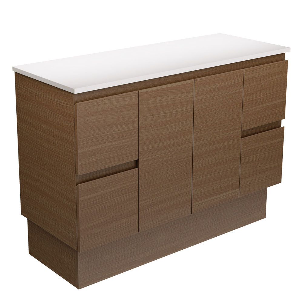 Fienza Edge Walnut Vanity Cabinet on Kickboard 1200mm