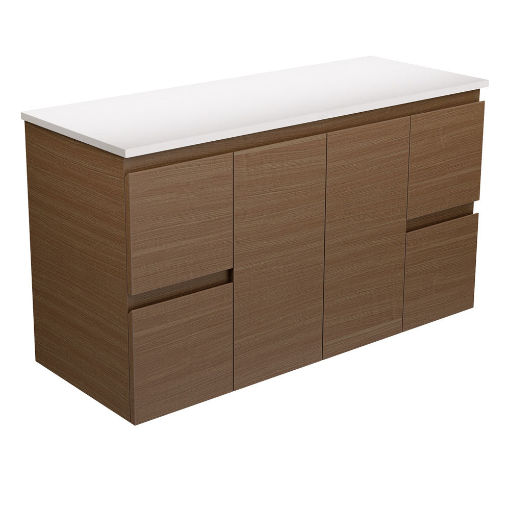 Fienza Edge Walnut Wall Hung Vanity Cabinet 1200mm