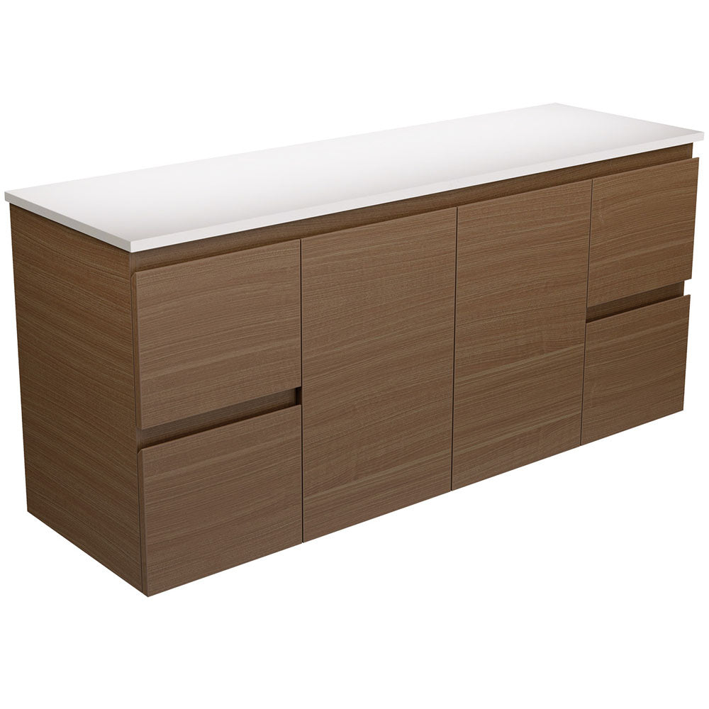 Fienza Edge Walnut Wall Hung Vanity Cabinet 1500mm