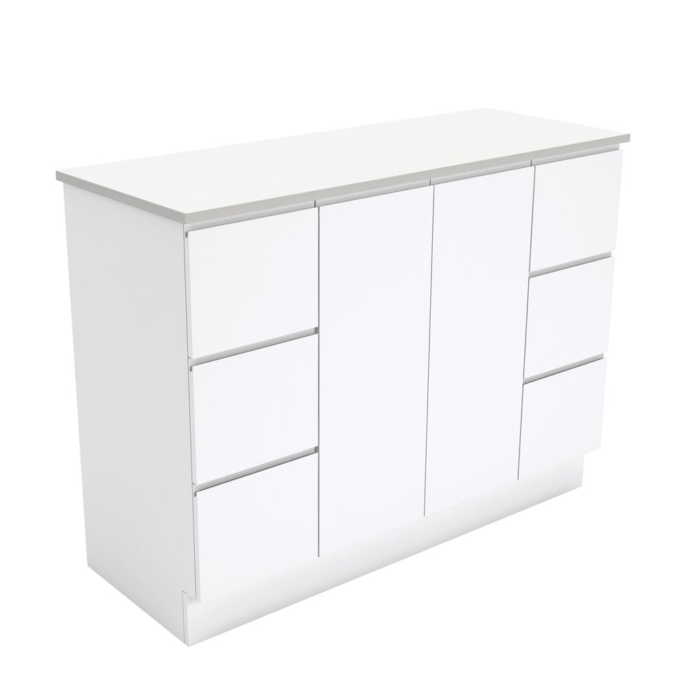 Fienza Fingerpull Gloss White Vanity Cabinet on Kickboard