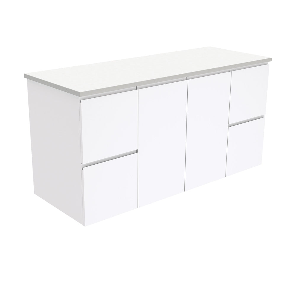 Fienza Fingerpull Gloss White Wall Hung Vanity Cabinet
