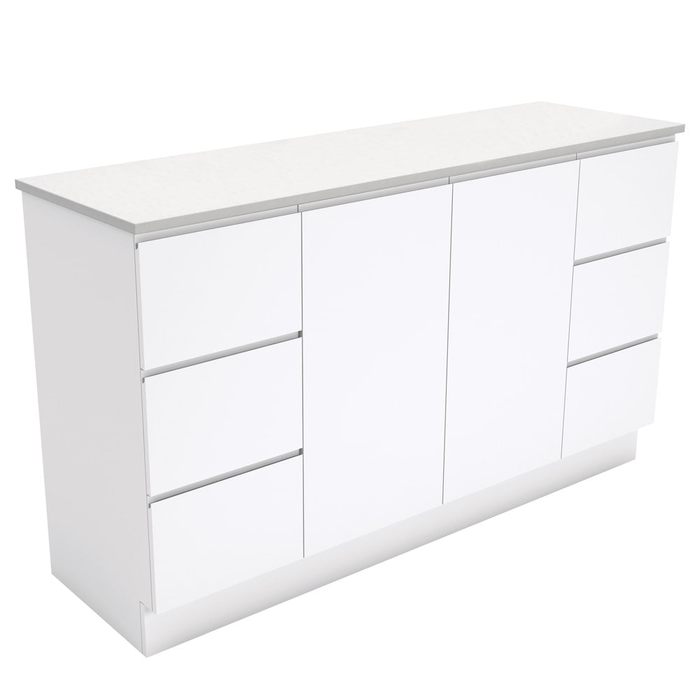 Fienza Fingerpull Gloss White Vanity Cabinet on Kickboard