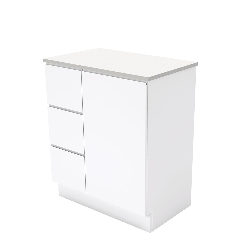 Fienza Fingerpull Gloss White Vanity Cabinet on Kickboard
