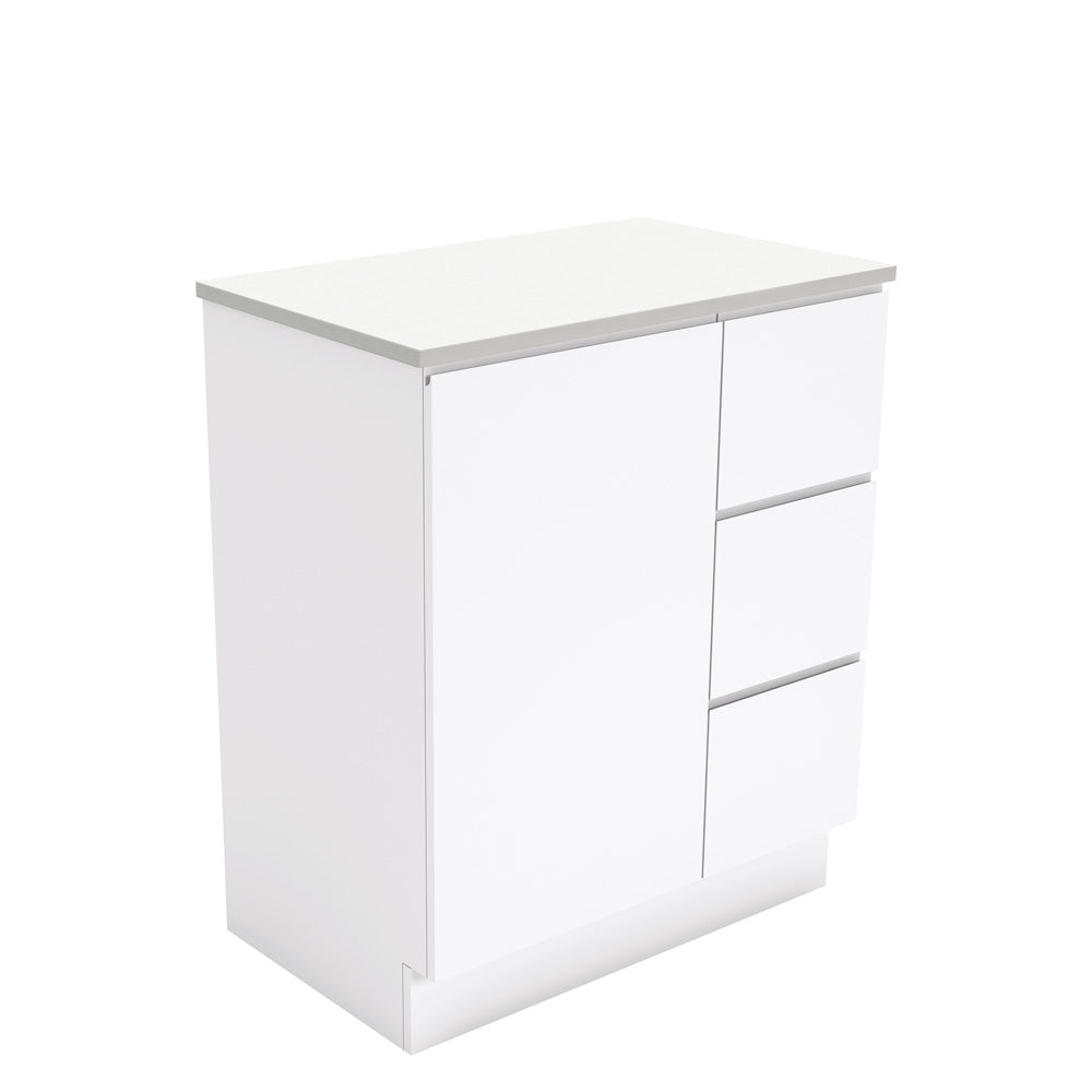 Fienza Fingerpull Gloss White Vanity Cabinet on Kickboard