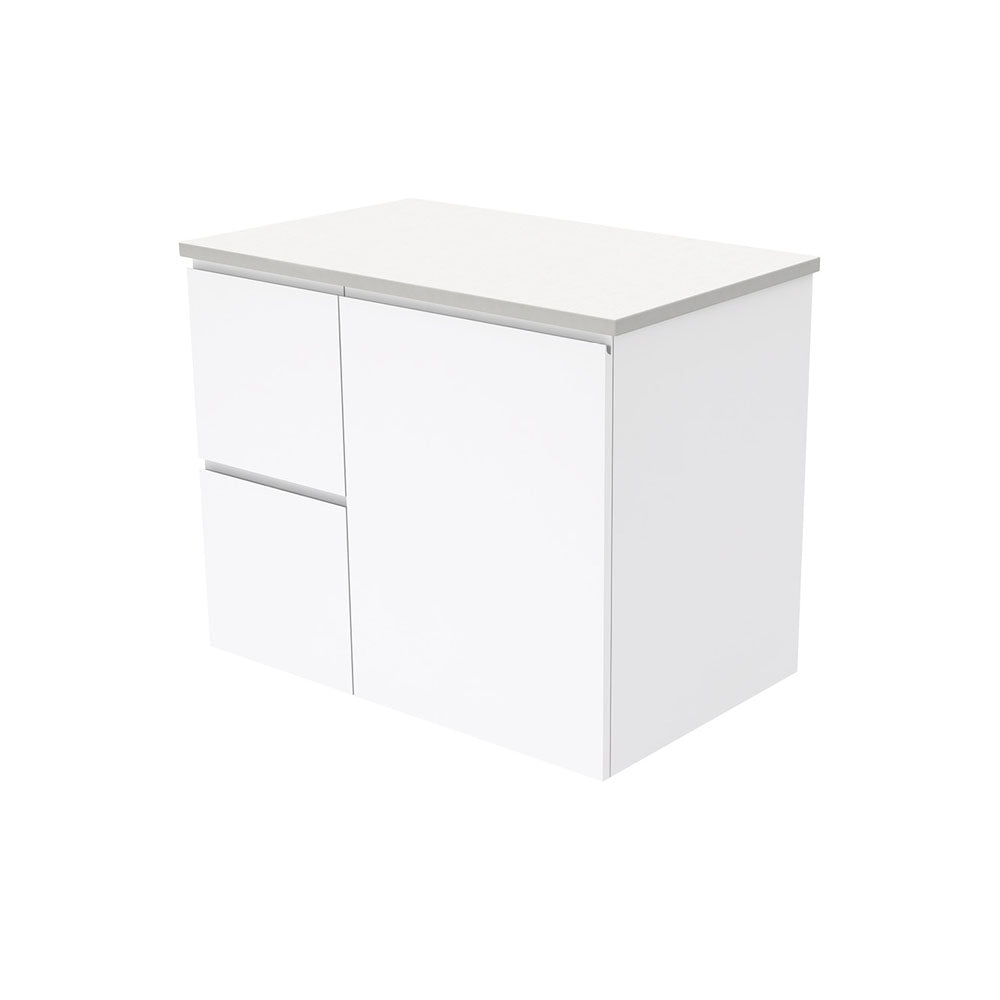 Fienza Fingerpull Gloss White Wall Hung Vanity Cabinet