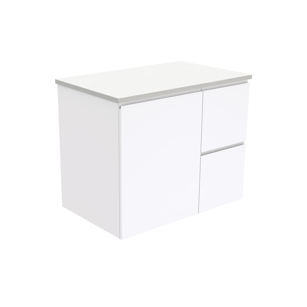 Fienza Fingerpull Gloss White Wall Hung Vanity Cabinet