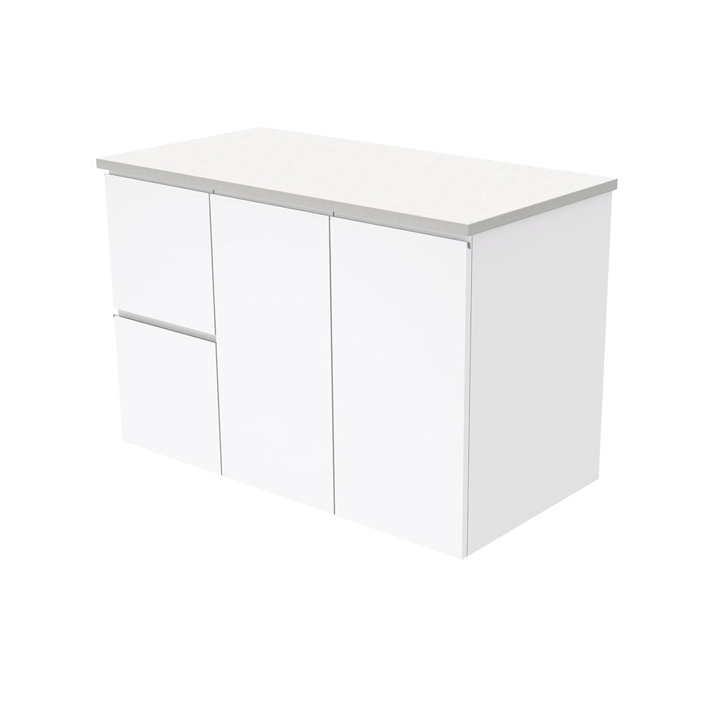 Fienza Fingerpull Gloss White Wall Hung Vanity Cabinet