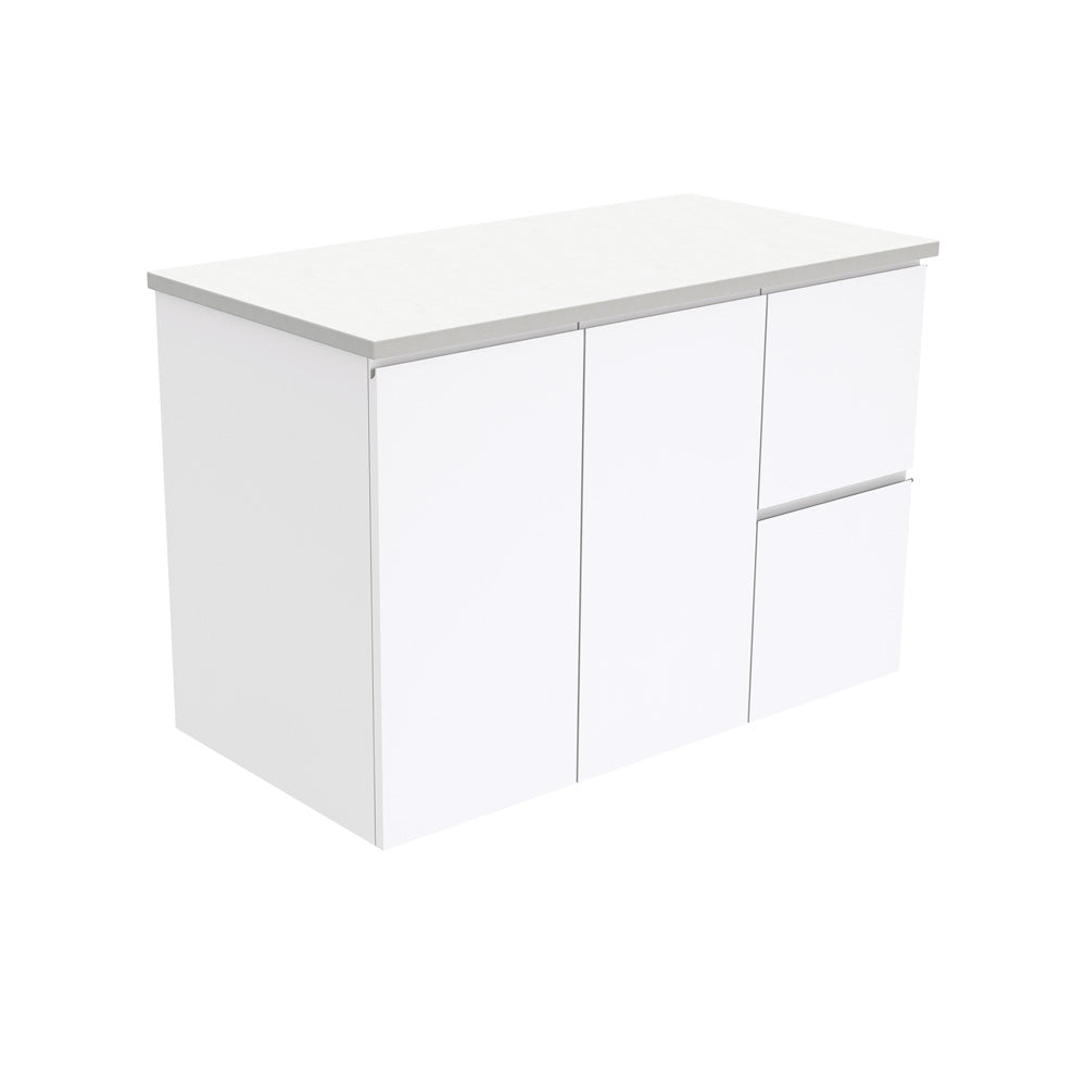 Fienza Fingerpull Gloss White Wall Hung Vanity Cabinet