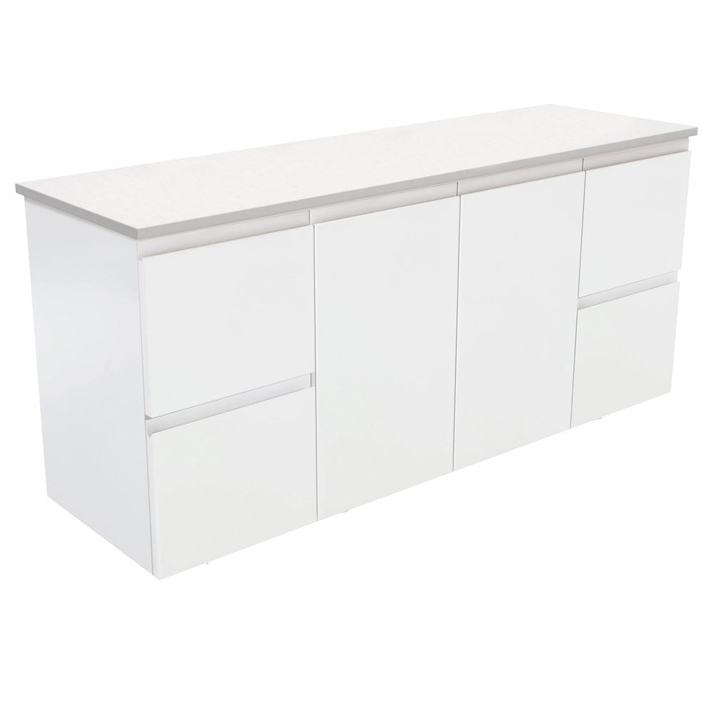 Fienza Fingerpull Satin White Wall Hung Vanity Cabinet