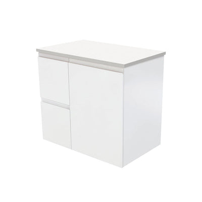 Fienza Fingerpull Satin White Wall Hung Vanity Cabinet