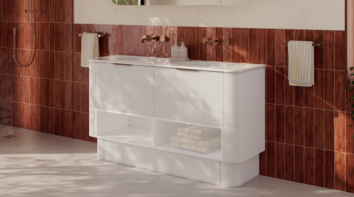 Fienza Margot Curved Open Shelf Floor Standing Vanity