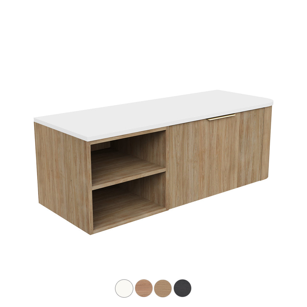 Fienza Margot Fixed Shelf Wall Hung Vanity M120-LFS-S