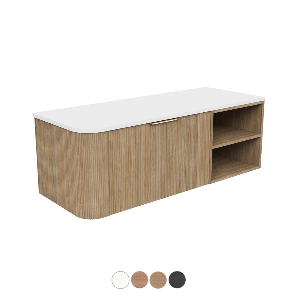 Fienza Margot Fixed Shelf Wall Hung Vanity M120-RFS-S