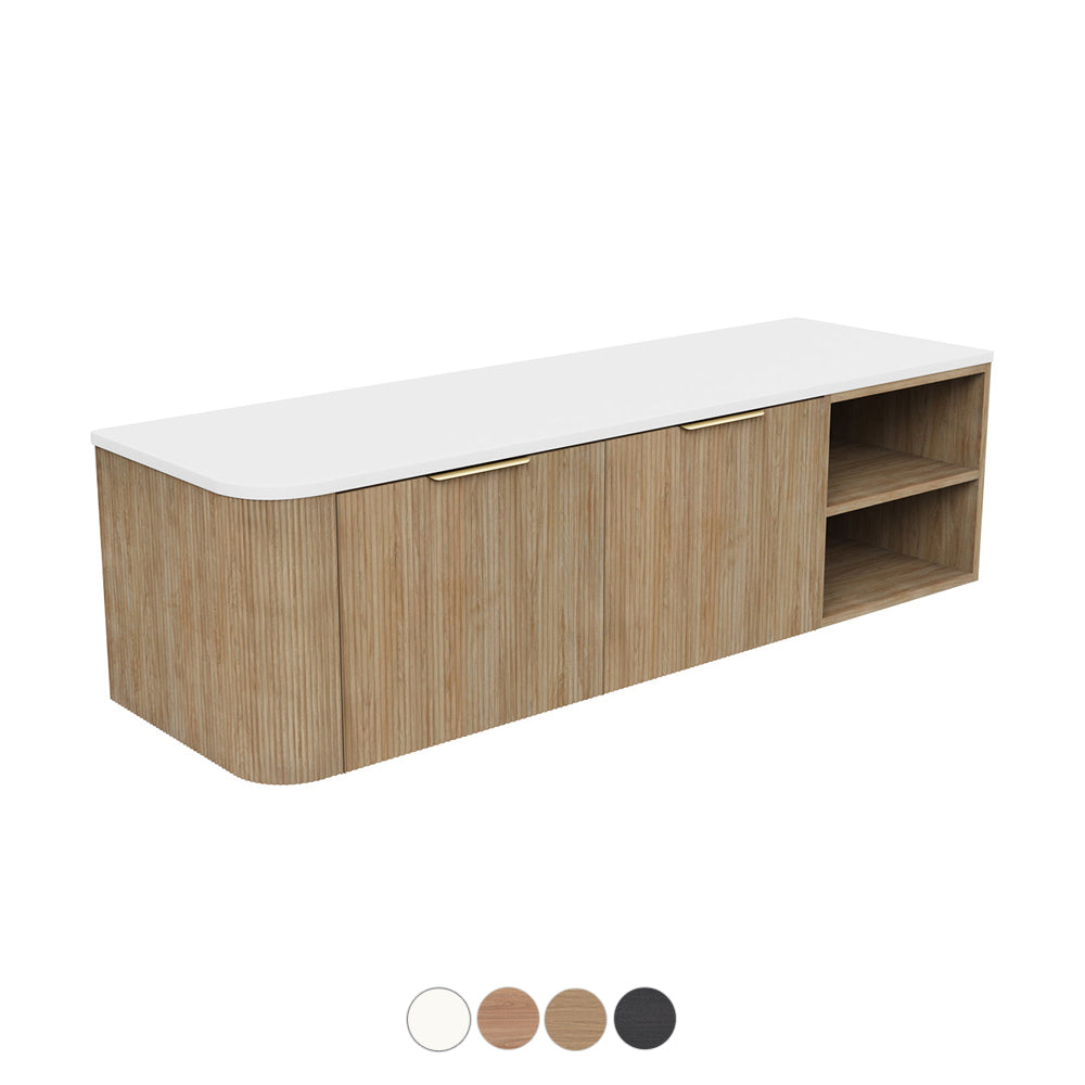 Fienza Margot Fixed Shelf Wall Hung Vanity M150D-RFS-S