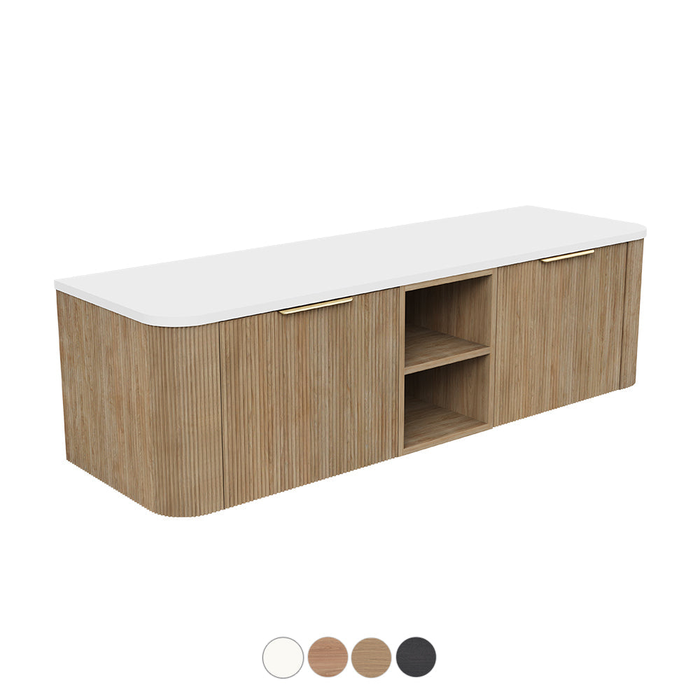 Fienza Margot Fixed Shelf Wall Hung Vanity M150WSL-FS-S