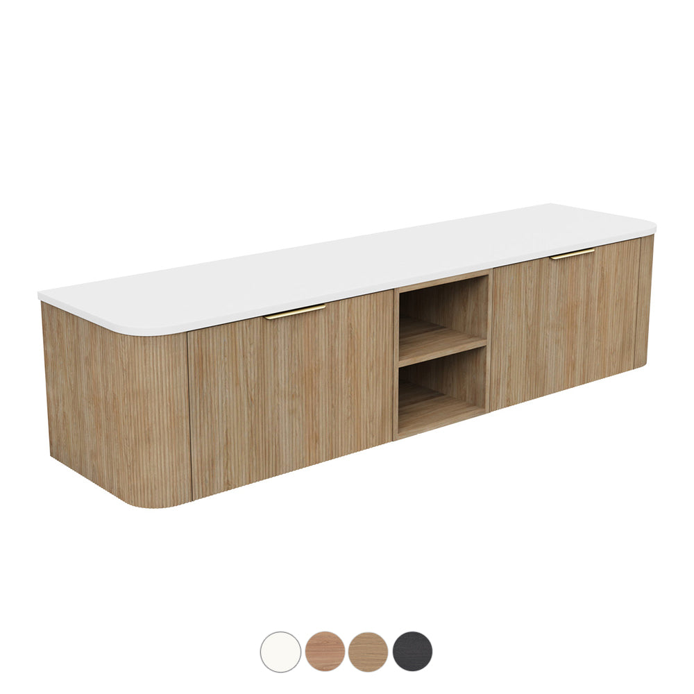 Fienza Margot Fixed Shelf Wall Hung Vanity M180SL-FS-S
