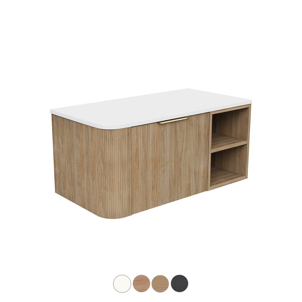 Fienza Margot Fixed Shelf Wall Hung Vanity M90-RFS-S