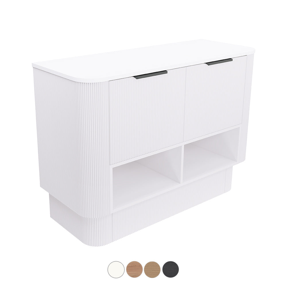 Fienza Margot Curved Open Shelf Floor Standing Vanity MU120FS-S