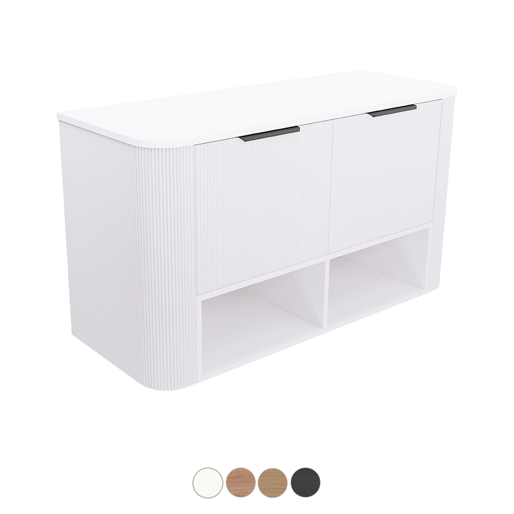 Fienza Margot Curved Open Shelf Wall Hung Vanity MU120WS-S