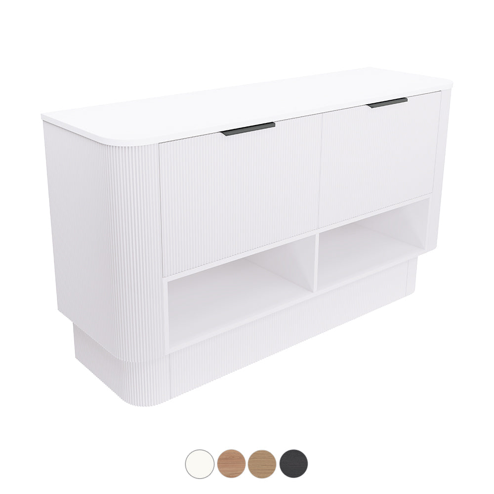 Fienza Margot Curved Open Shelf Floor Standing Vanity MU150FS-S