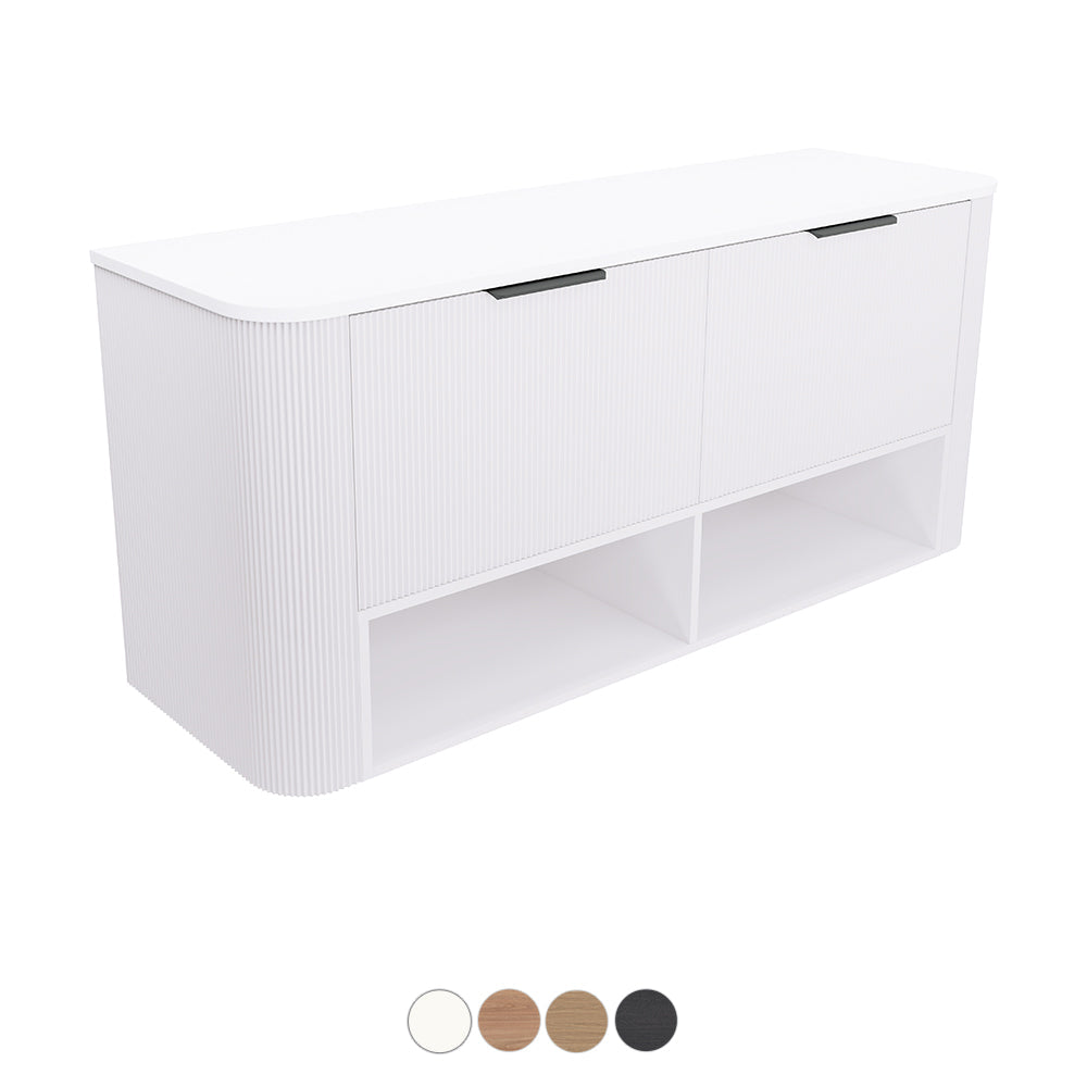 Fienza Margot Curved Open Shelf Wall Hung Vanity MU150WS-S