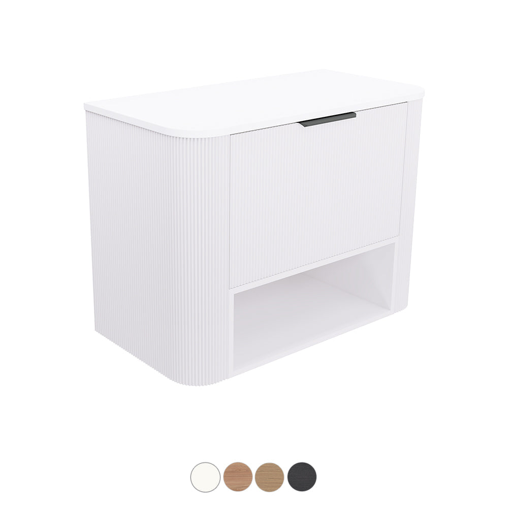 Fienza Margot Curved Open Shelf Wall Hung Vanity MU90W-S