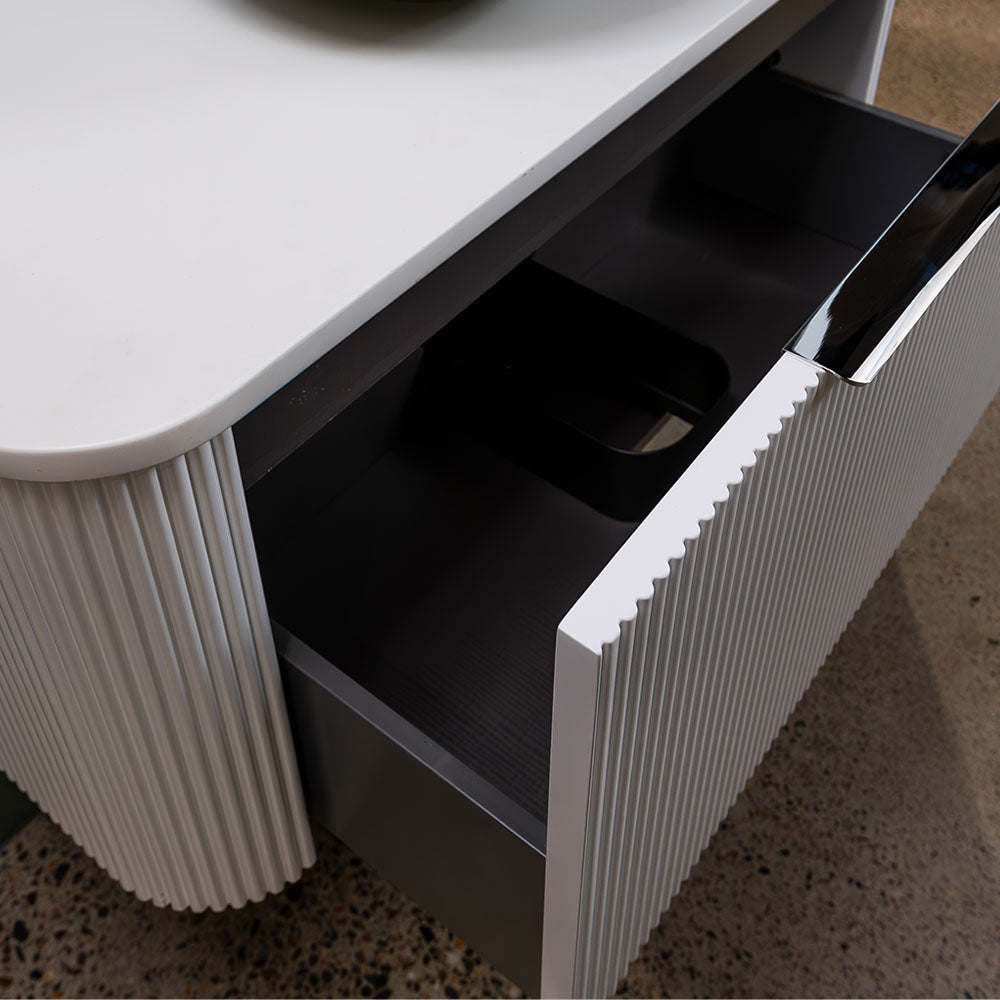 Fienza Minka Curved Wall Hung Vanity Cabinet lifestyle