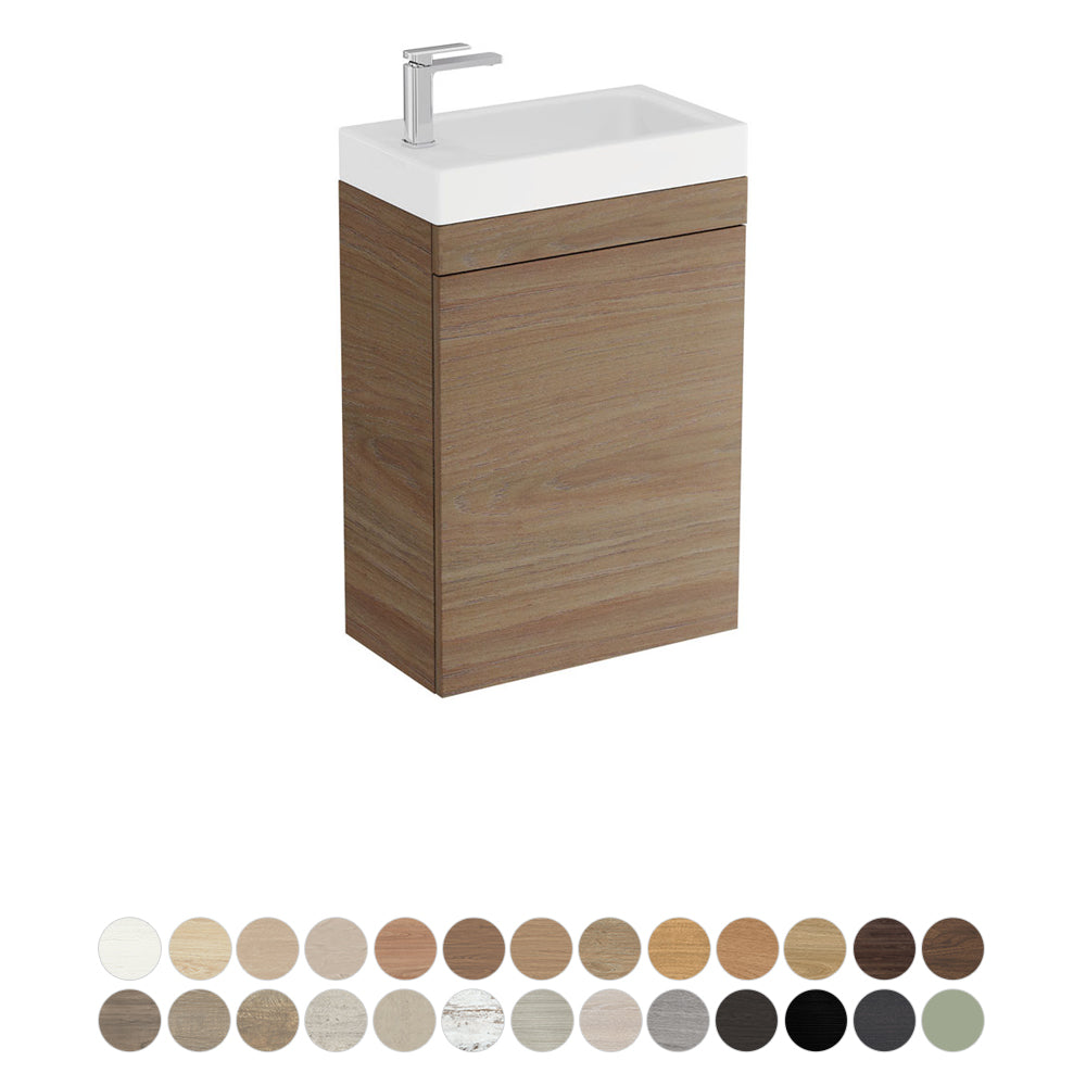 Fienza Riley Wall Hung Vanity, Denzel Basin Top